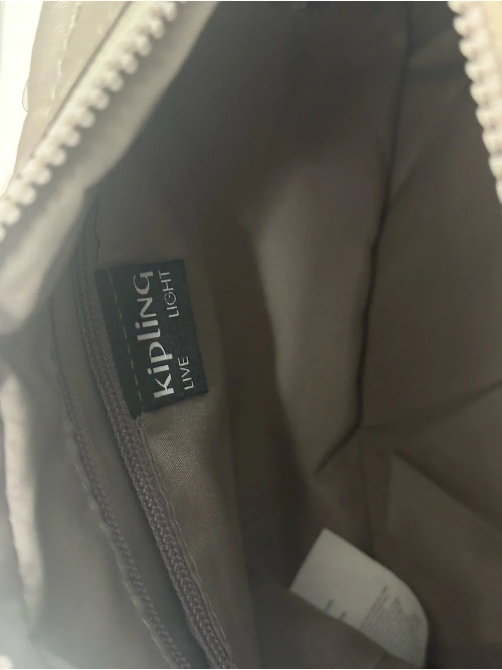 Kipling Metallic Taupe Nylon Crossbody Bag